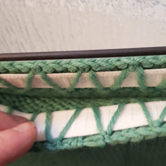 Green vintage handknit sweater skirt set bell slee - Picture 6 of 7